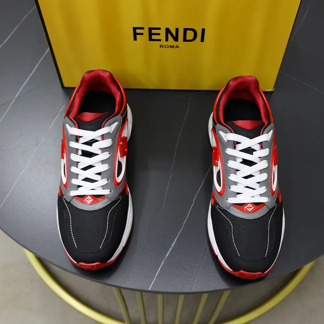 FENDI men's shoes 💰760💰 - High-end quality original items 🔍🔍🔍 casual sports shoes - Upper: 🔝 Napa calfskin, silk calfskin, brand canvas cloth, shoe body sewn with brand plastic totem - Lining: brand canvas - Outsole: ultra-light TPU foam rubber; two-color molded outsole -Ultra-high quality control and fine workmanship: outstanding (high-end, extravagance, grade) -Size: 39-44 (38, 45, can be customized)